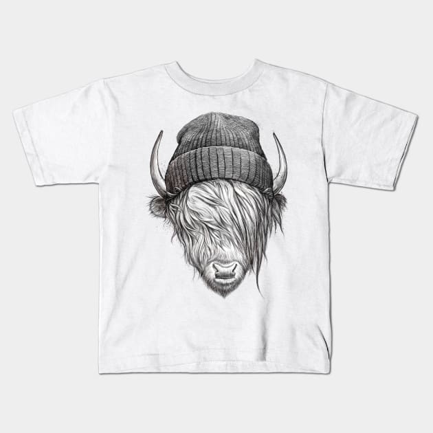 Highland cattle Kids T-Shirt by NikKor